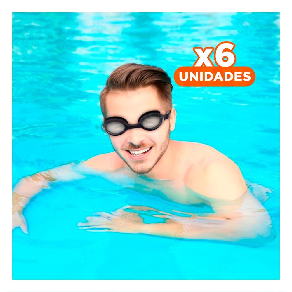 Pack6 Antifaz para Natacion Negro Transparente y Marco Ligero Y+Regalo Sticker
