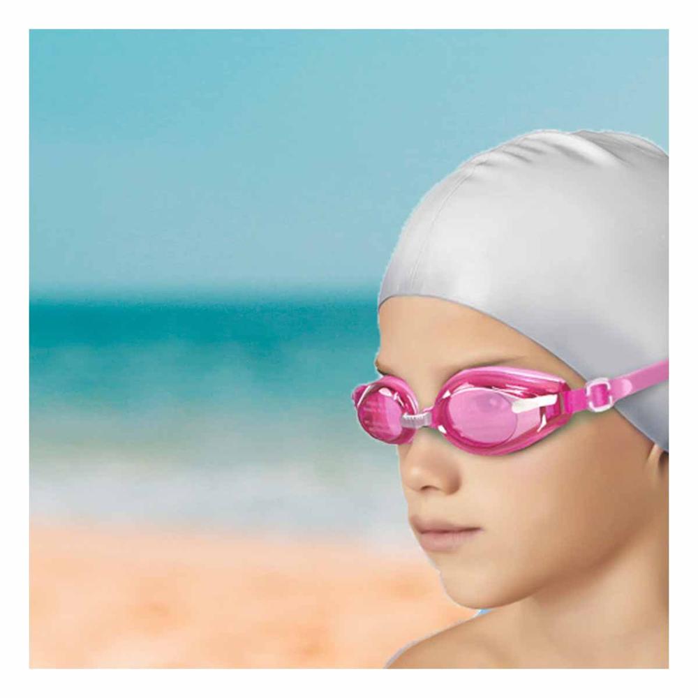 Lente para Natacion Rosado con Correa Flexible y Vision Clara Y+Regalo Sticker