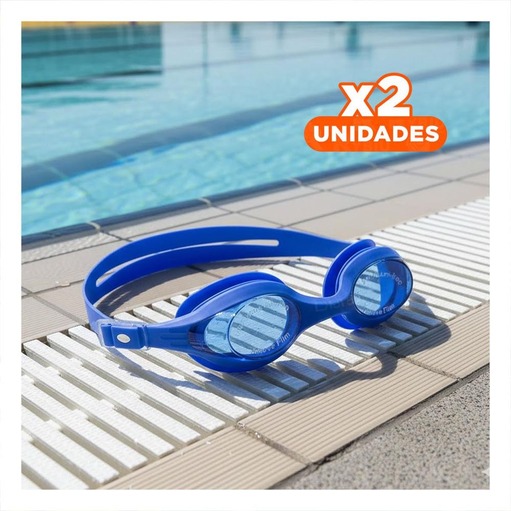 Pack2 Gafas de Natacion Unisex Color Azul para Entrenamiento en Piscina Y+Regalo Sticker