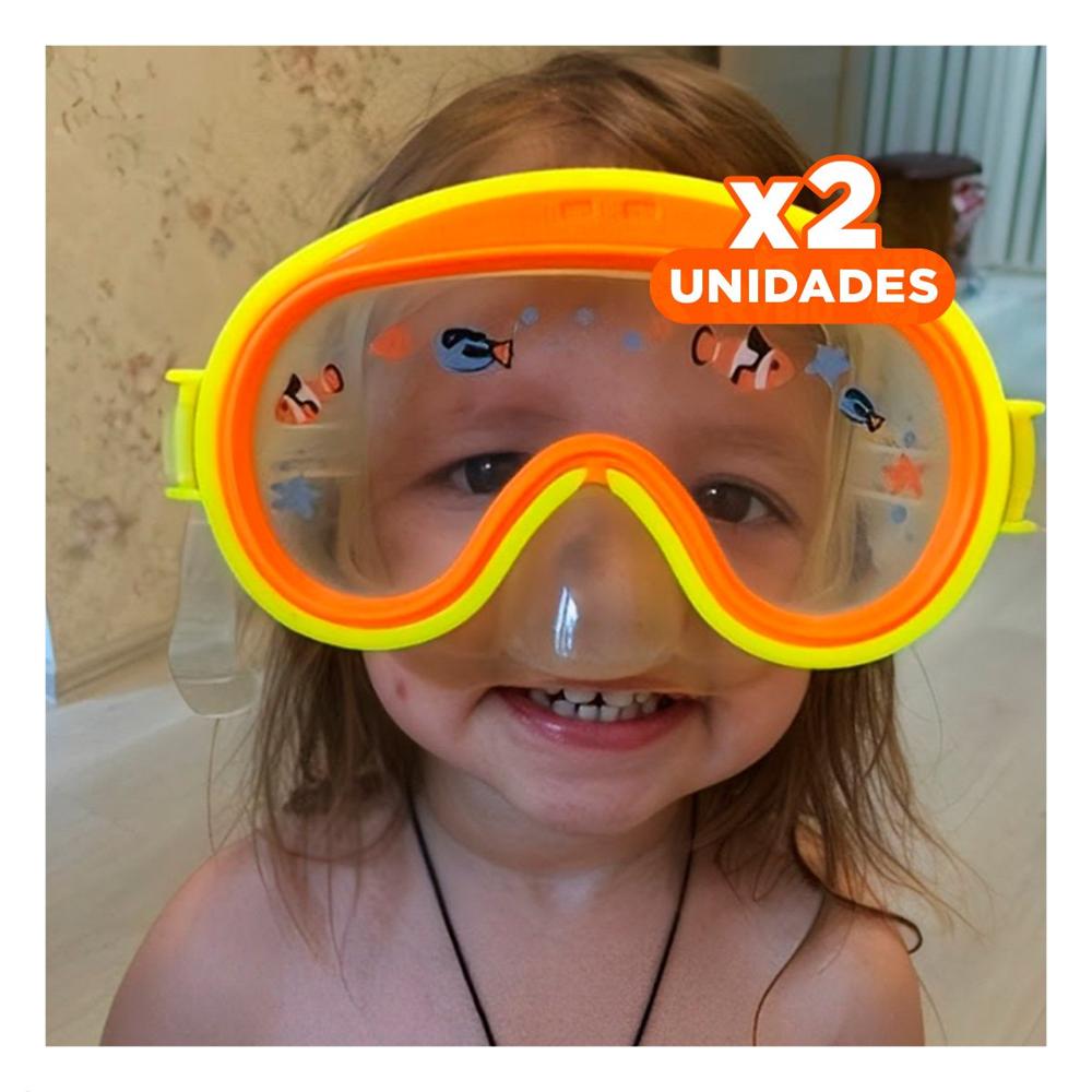 Pack2 Antiparras de Buceo Adulto Aviador Anaranjado con Cierre Suave Y+Regalo Sticker