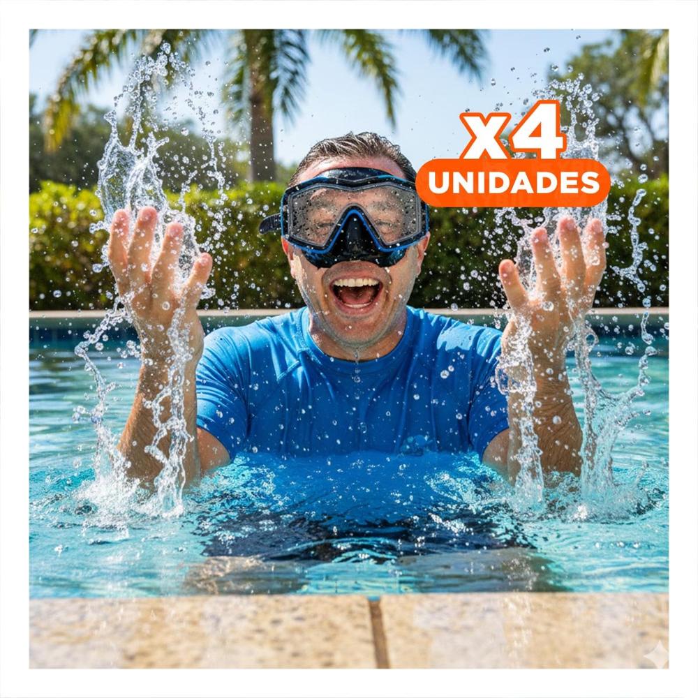 Pack4 Lente Natacion Azul Claro y Marco Comodo
