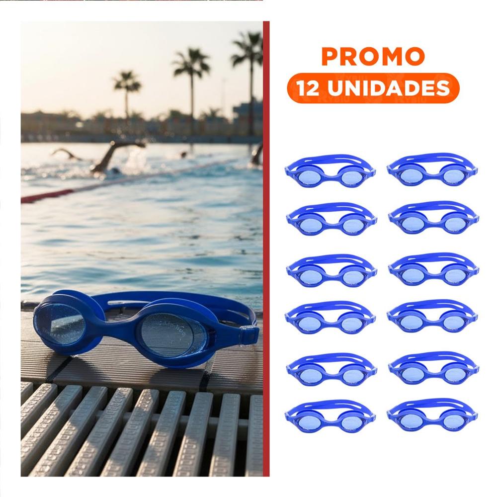 Pack12 Visores de Natacion Unisex Color Azul para Piscina y Playa Y+Regalo Sticker