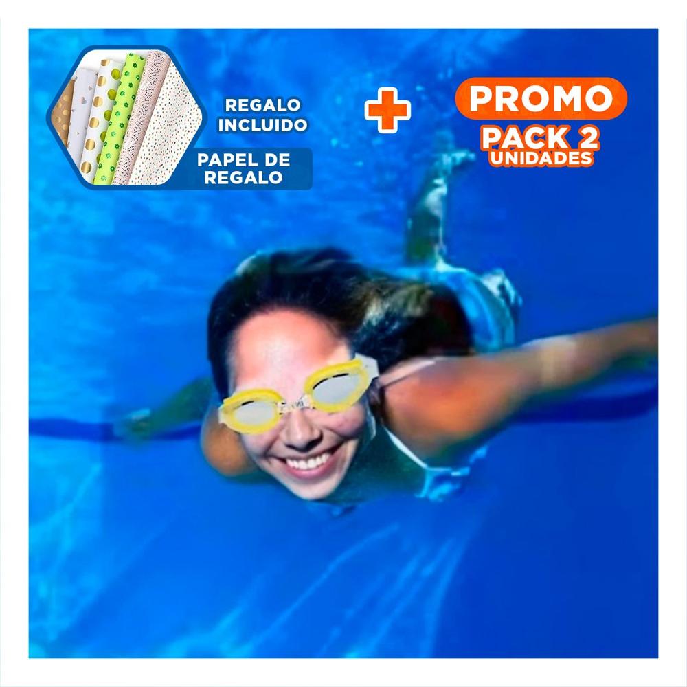 Pack2 Antiparras Natacion Amarillo con Correa Ajustable y Uso Facil Y+Papel Regalo