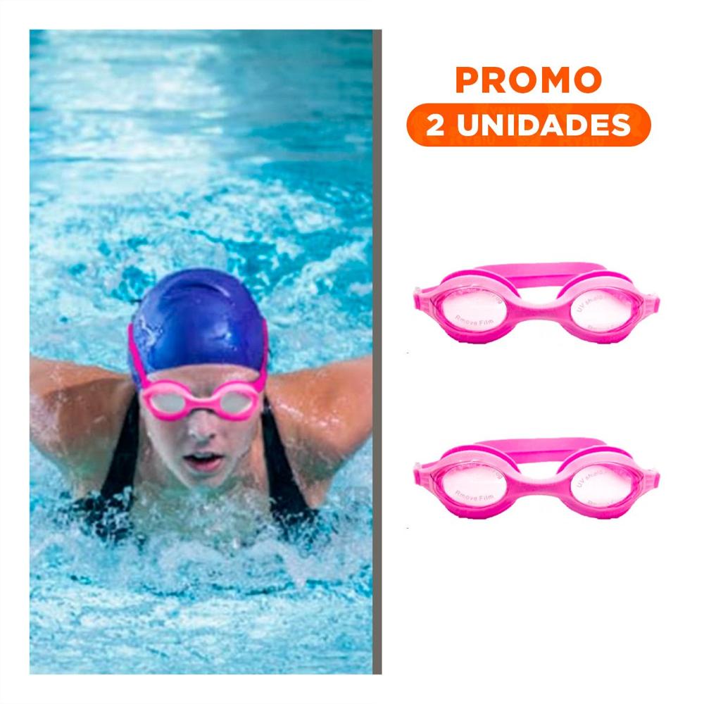 Pack2 Gafa para Natacion Rosado Claro y Ajuste Comodo
