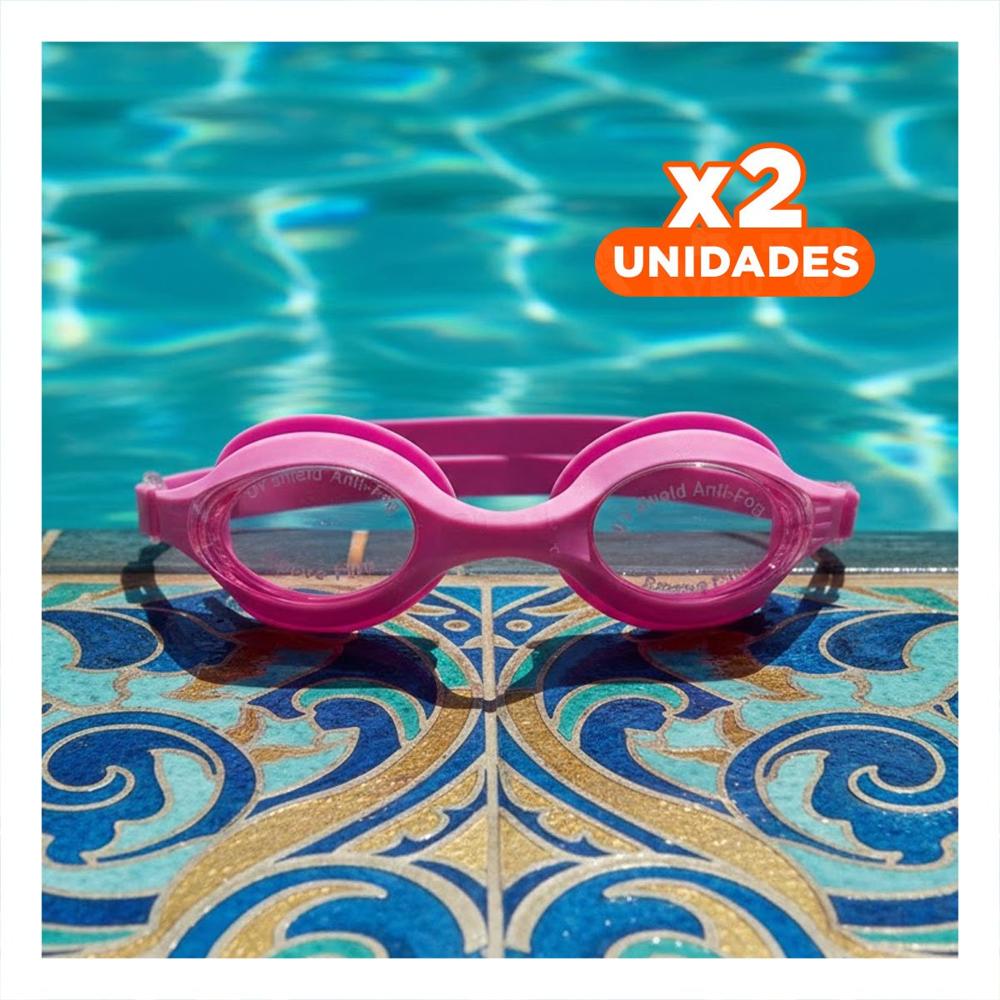 Pack2 Implemento de Natacion Unisex para Practica Deportiva en Piscina Rosado Y+Regalo Sticker