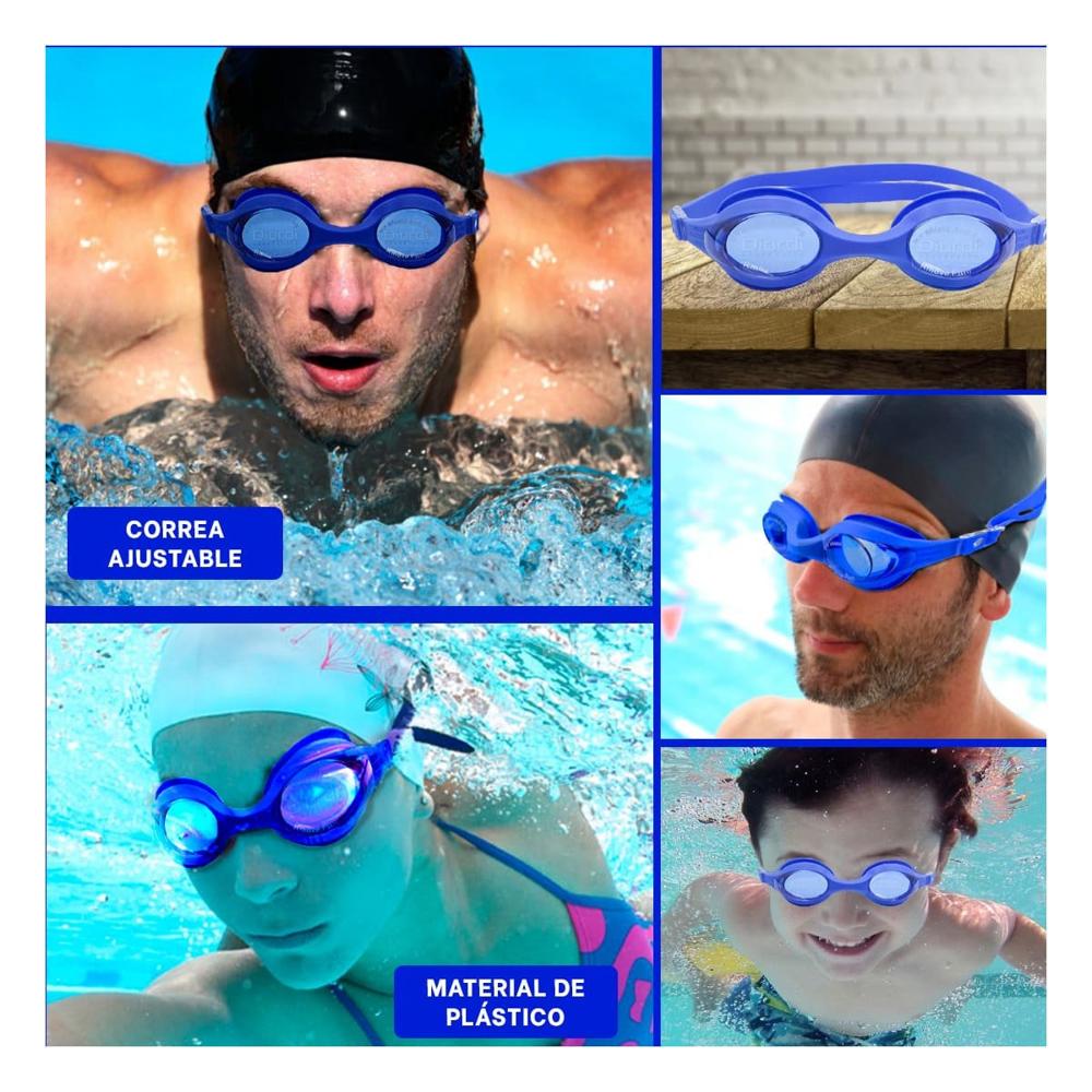 Lente para Natacion Azul con Lente Nitido y Marco Comodo Y+Post It