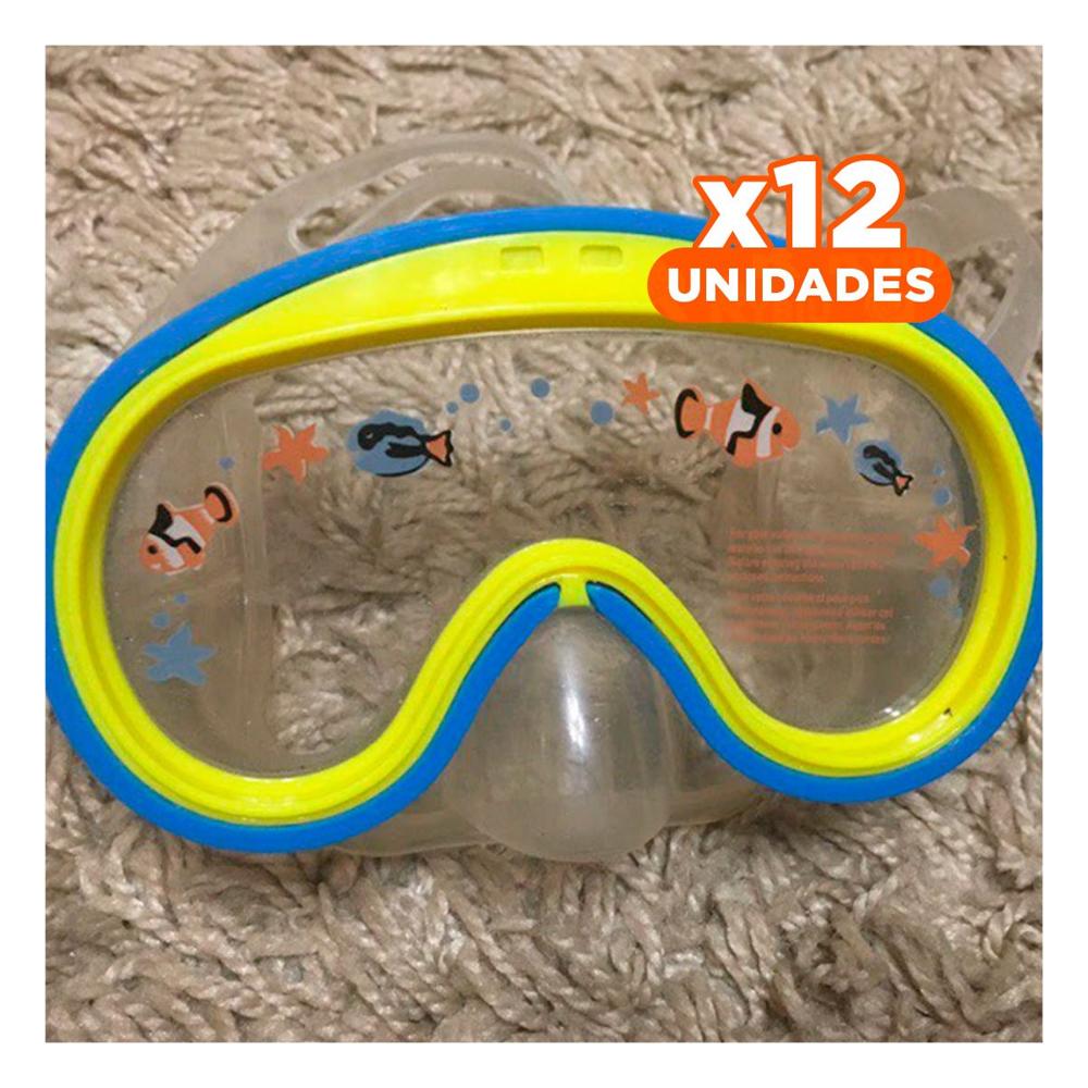 Pack12 Gafas de Buceo Unisex Aviador Azul con Ajuste Suave y Cierre Seguro