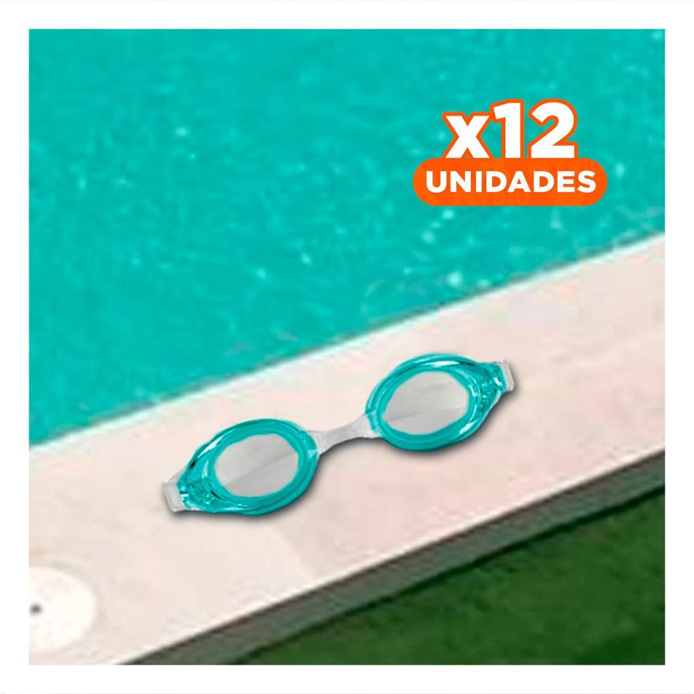 Pack12 Oculares Natacion Verde con Marco Resistente y Ajuste Claro
