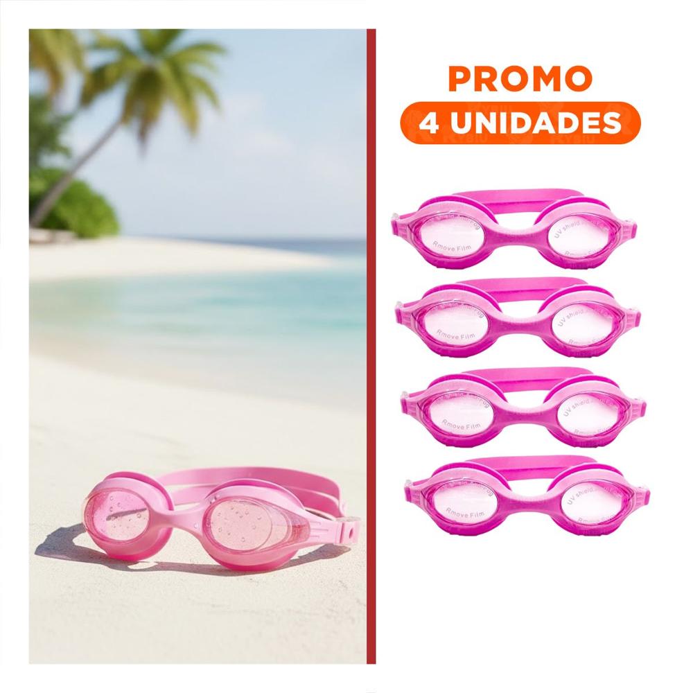 Pack4 Material de Natacion Rosado para Entrenamiento en Piscina Y+Regalo Sticker