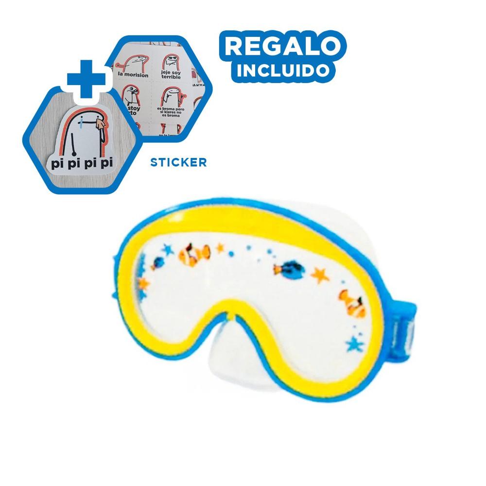 Lentes de Buceo Profesional Aviador Azul con Correa Firme y Vision Clara Y+Regalo Sticker