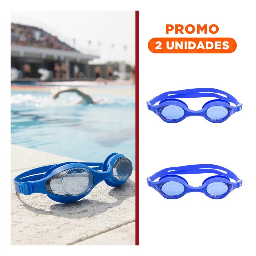 Pack2 Gafas de Natacion Unisex Color Azul con Ajuste Seguro para Piscina