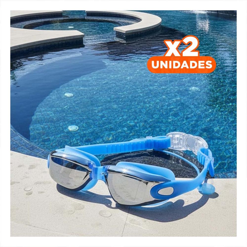 Pack2 Gafa para Natacion Azul con Estuche 23,7 x 3,8 x 14,4 cm y Marco Ligero Y+Regalo Sticker