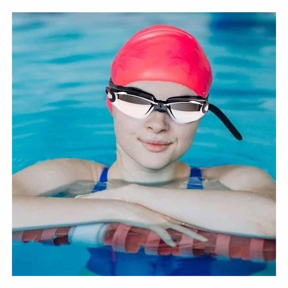 Lente para Natacion Negro con Estuche 23,7 x 3,8 x 14,4 cm y Correa Flexible Y+Ligas Regalo