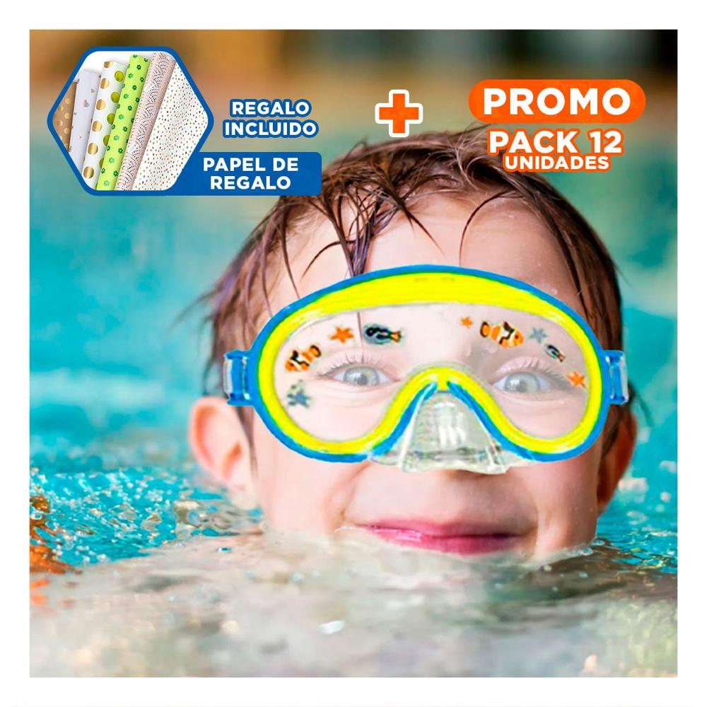 Pack12 Visores para Buceo Aviador Azul con Vision Subacuatica y Ajuste Comodo Y+Papel Regalo