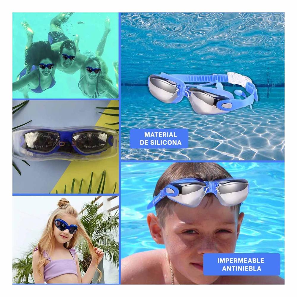 Lente para Natacion Azul con Estuche 23,7 x 3,8 x 14,4 cm y Vision Amplia Y+Post It