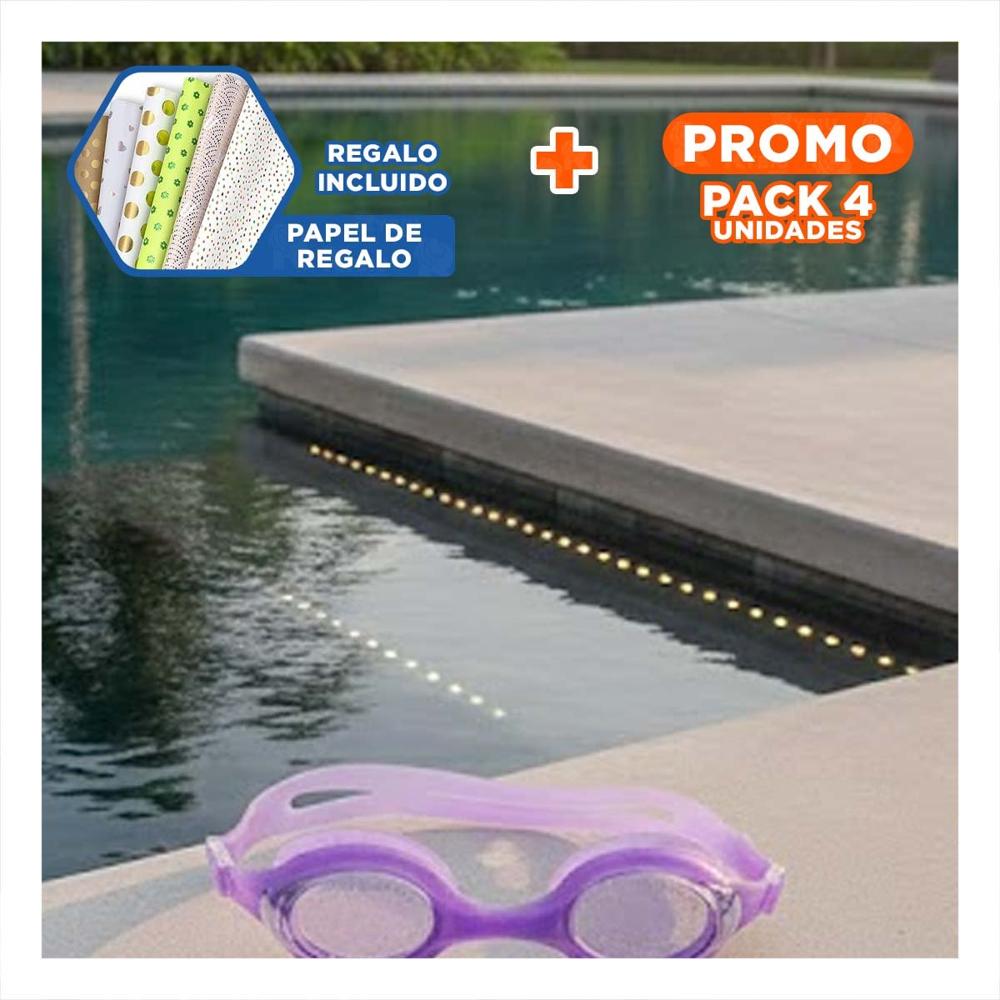 Pack4 Deportivo Unisex Natacion Color Morado para Piscina y Playa Y+Papel Regalo
