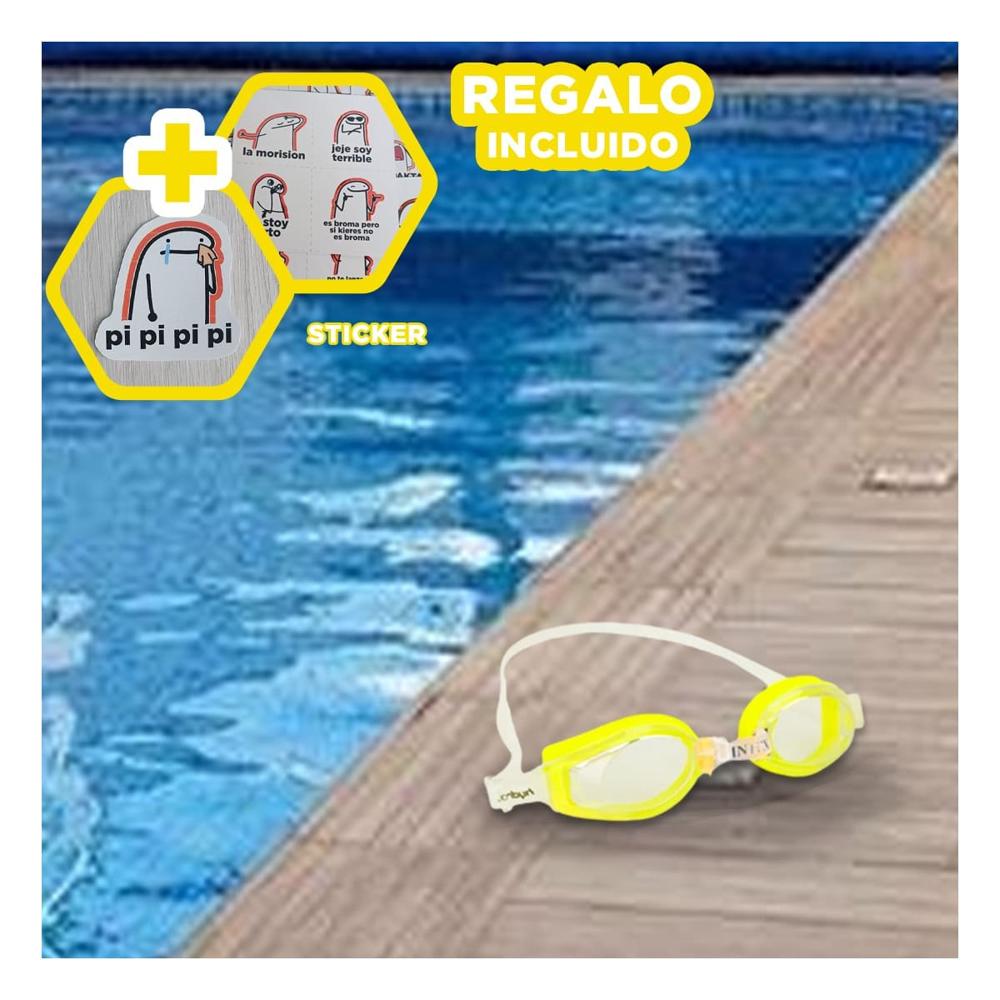 Gafas de Natacion Amarillo con Ajuste Ergonomico y Vision Nitida Bajo Agua Y+Regalo Sticker
