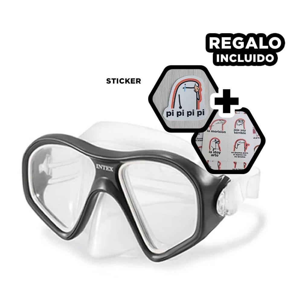 Antiparras de Buceo Deportivo Negro con Correa Ajustable y Vision Nitida Y+Regalo Sticker