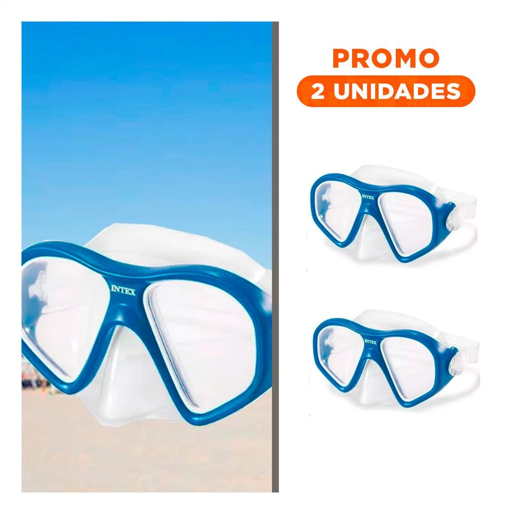 Pack2 Lentes para Buceo Azul con Ajuste Suave y Vision Subacuatica Segura