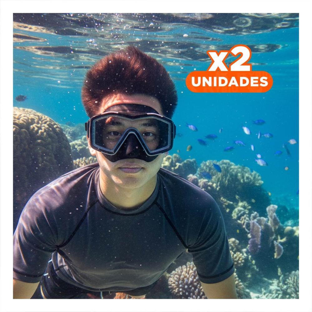 Pack2 Anteojo Natacion Negro con Ajuste Comodo y 180 Grados Y+Regalo Sticker