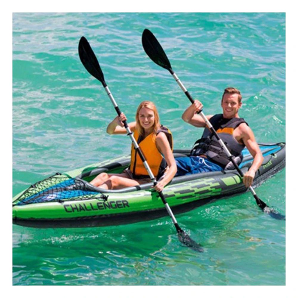 Bote Inflable Challenger K2 con Remos e Inflador Verde Azul para Agua