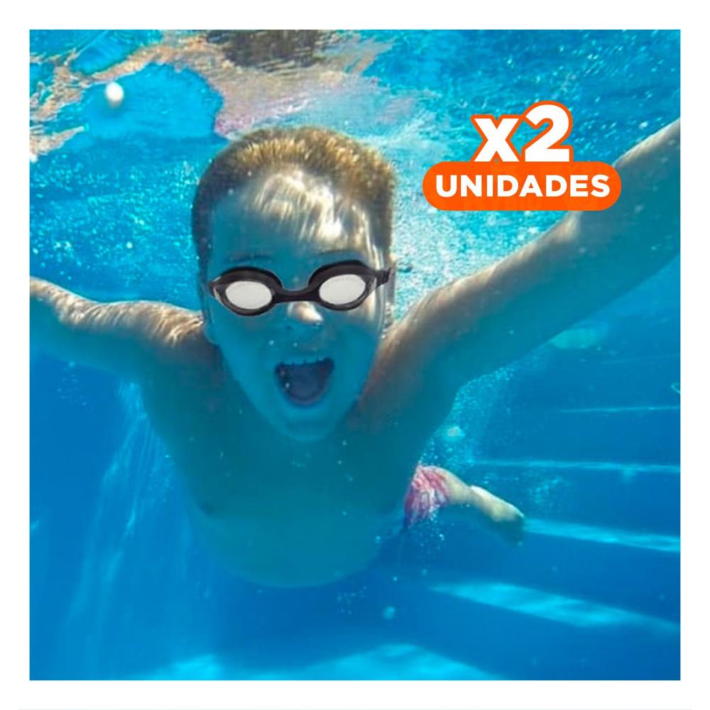 Pack2 Gafa para Natacion Negro con Vision Clara y Ajuste Comodo Y+Regalo Sticker