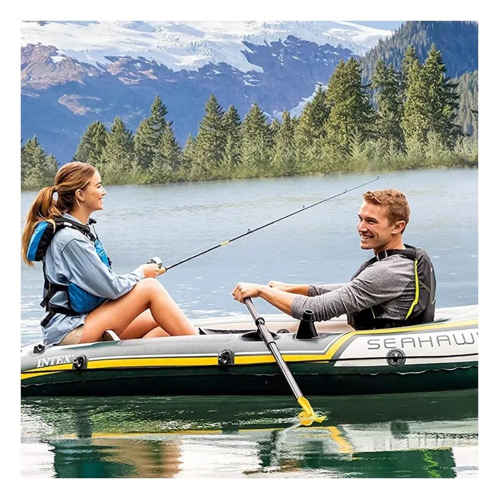 Bote Inflable Seahawk 4 con Remos e Inflador para Paseos Recreativos en Agua
