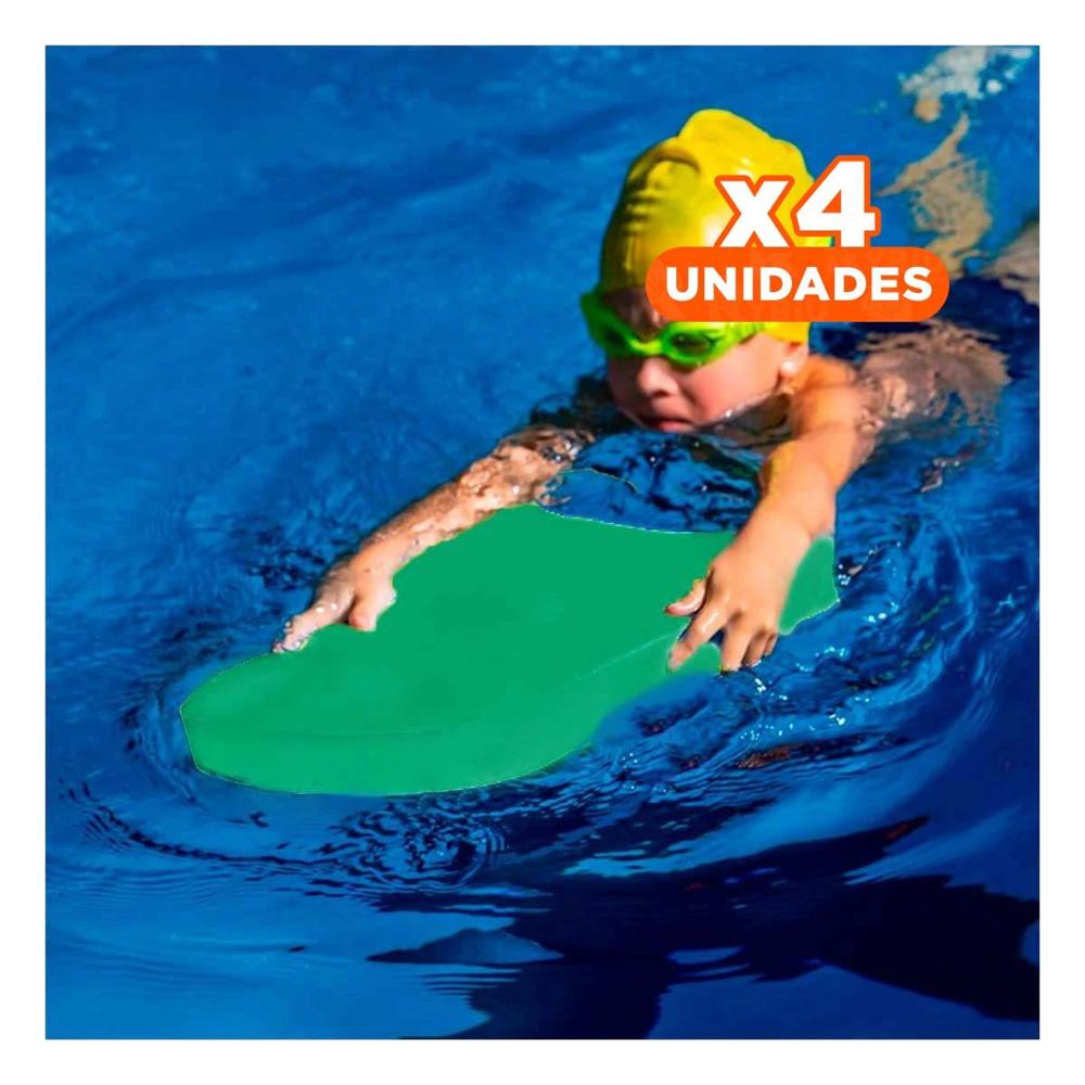 Pack4 Plancha de Natacion con Cintura Verde para Entrenamiento Acuatico Y+Regalo Sticker