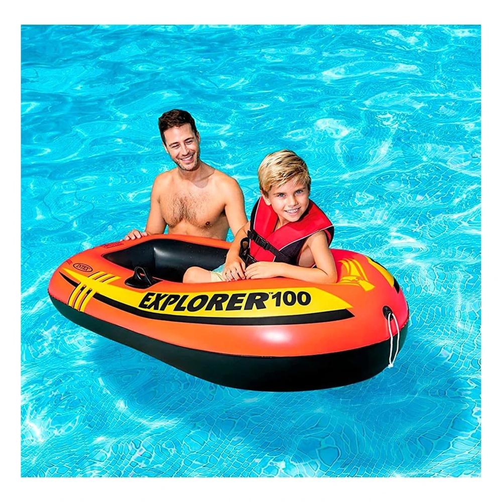 Barca Inflable Explorer 100 para Uso Familiar en Piscinas y Playas Y+Post It