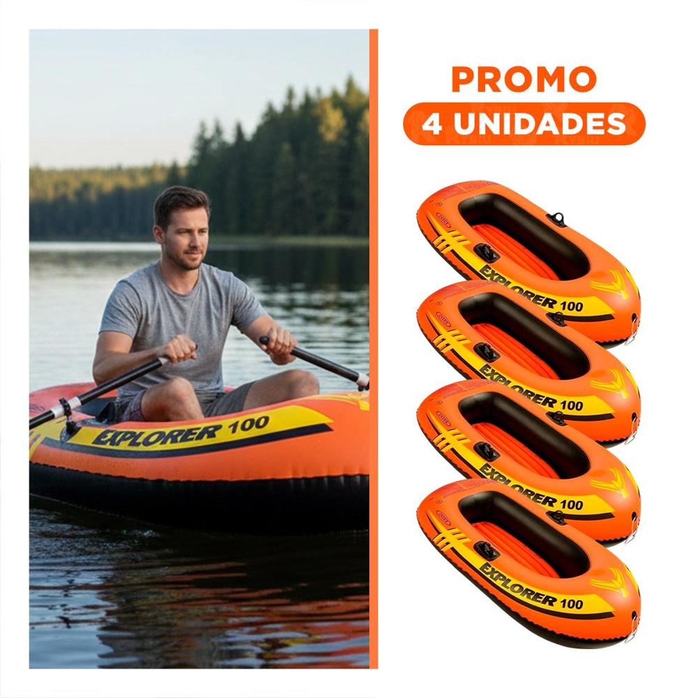 Pack4 Lancha Inflable Explorer 100 para Actividades Recreativas Familiares
