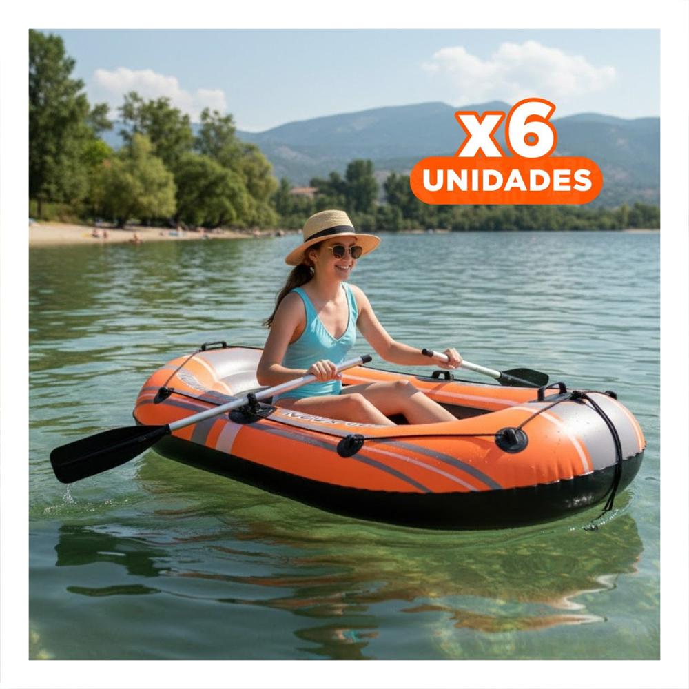 Pack6 Balsa Inflable Kondor 1000 para Diversion Familiar en el Agua