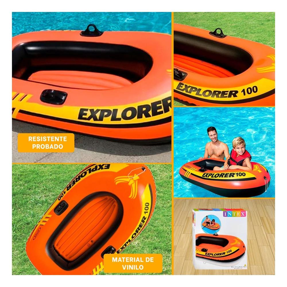 Lancha Inflable Explorer 100 para Actividades Recreativas en Verano Y+Ligas Regalo