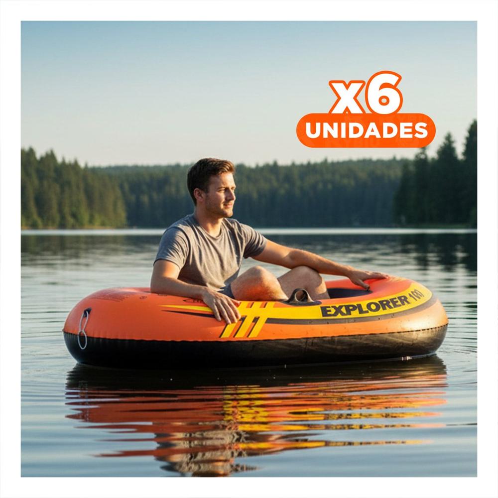 Pack6 Balsa Inflable Explorer 100 para Diversion Familiar en el Agua