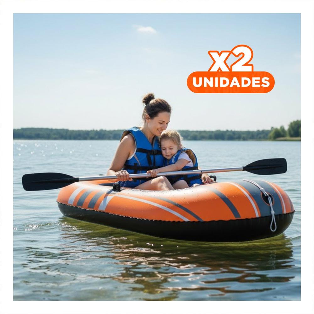 Pack2 Bote Inflable Kondor 2000 para Diversion Acuatica en Piscina y Playa