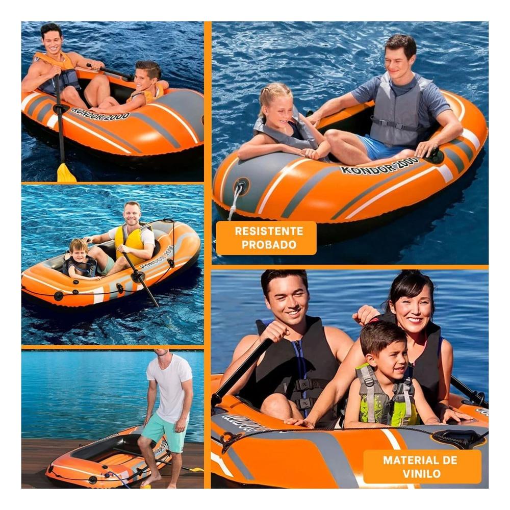 Lancha Inflable Kondor 2000 para Actividades Recreativas en Verano Y+Ligas Regalo