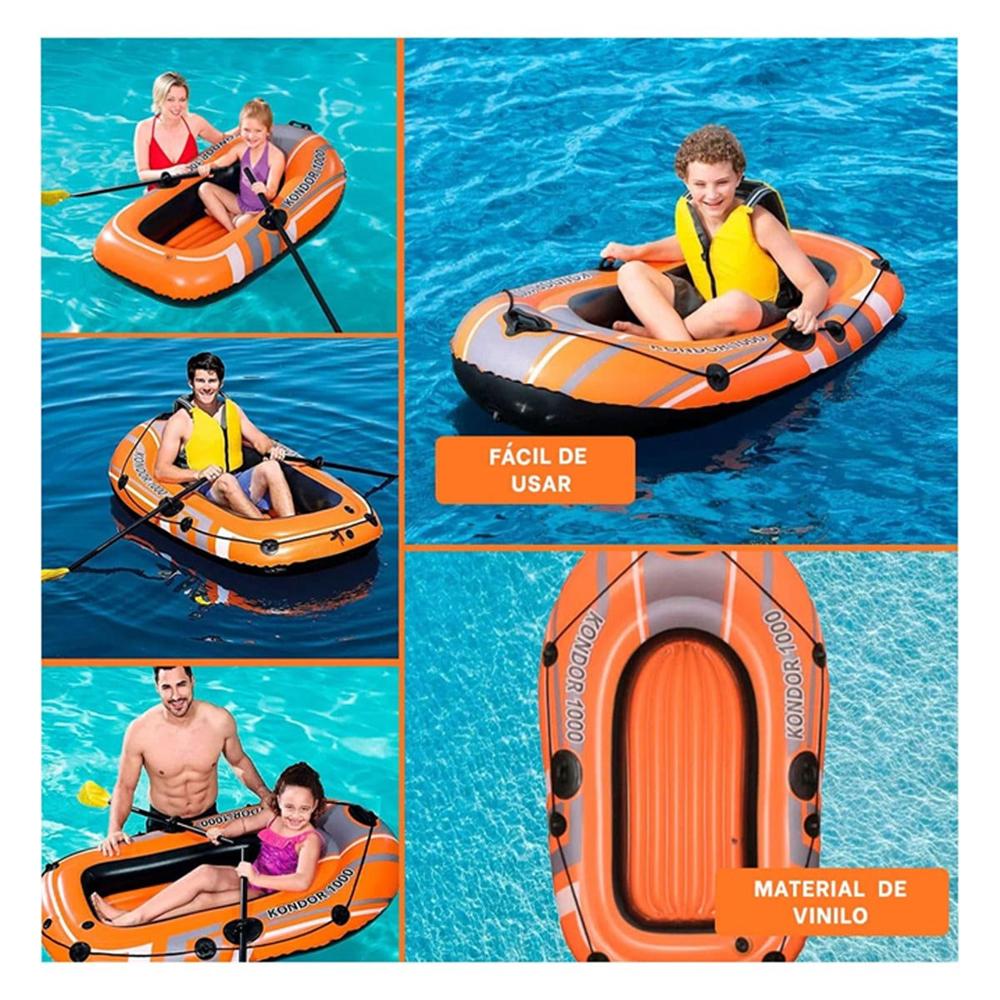 Lancha Inflable Kondor 1000 para Actividades Recreativas en Verano Y+Ligas Regalo