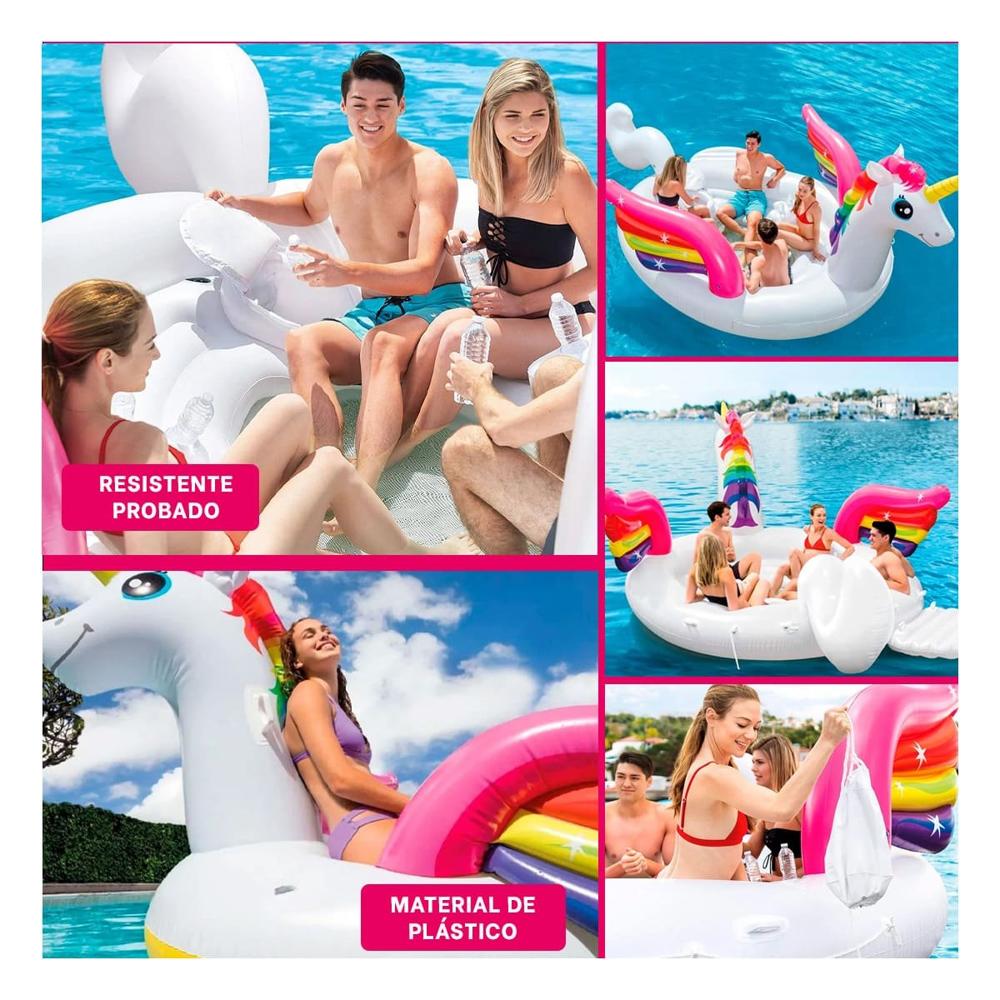 Lancha Inflable Unicornio 57266EU para Paseos y Juegos en Agua con Amigos Y+Ligas Regalo