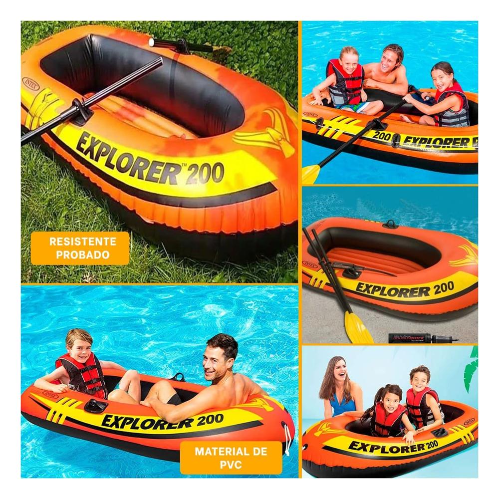 Lancha Inflable Explorer 200 para Actividades Recreativas en Verano Y+Ligas Regalo