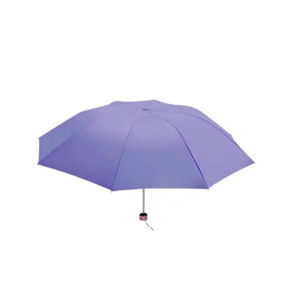 Sombrilla Plegable Portatil para Cartera Liviana Color Morado Practica Y+Regalo Sticker