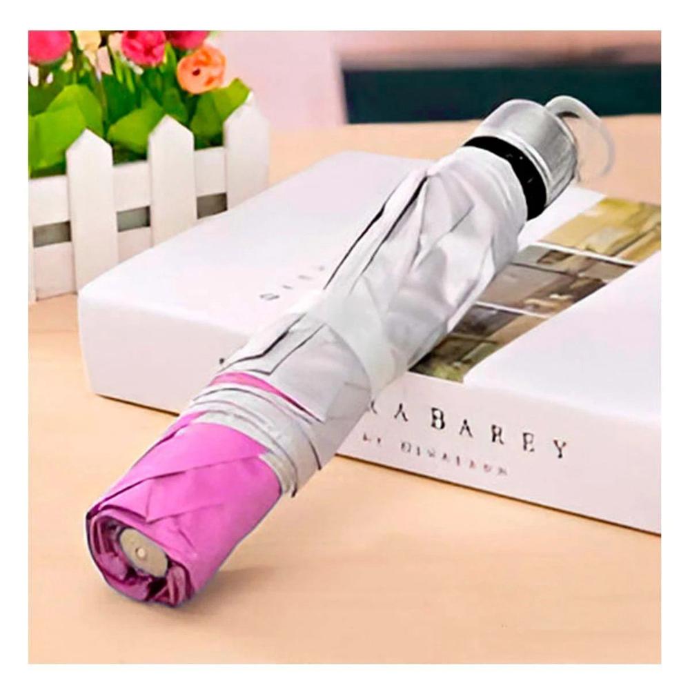 Sombrilla Plegable Portatil para Cartera o Bolsillo Color Rosado Urbano