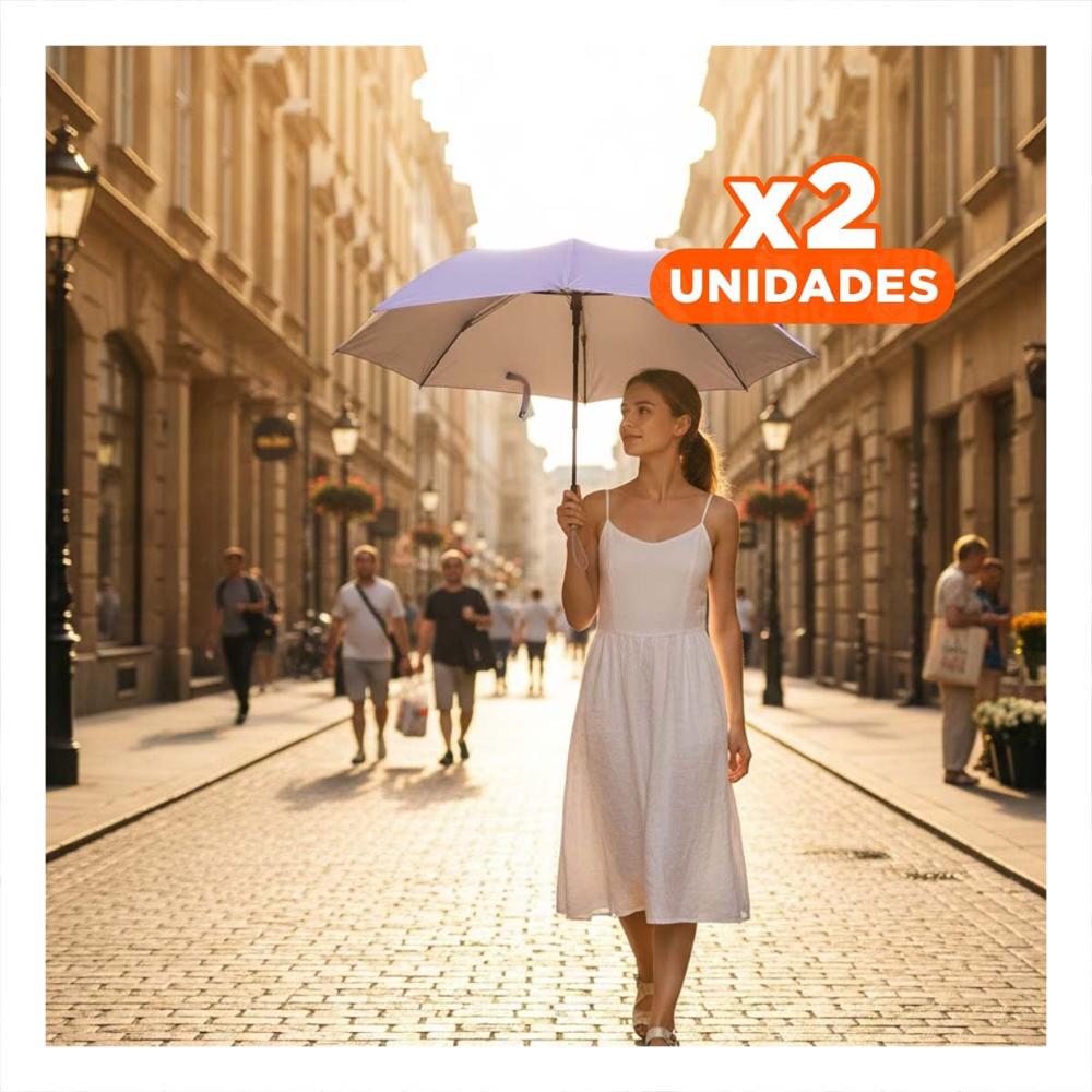 Pack2 Cubresol Plegable Portatil para Cartera Color Morado Compacto