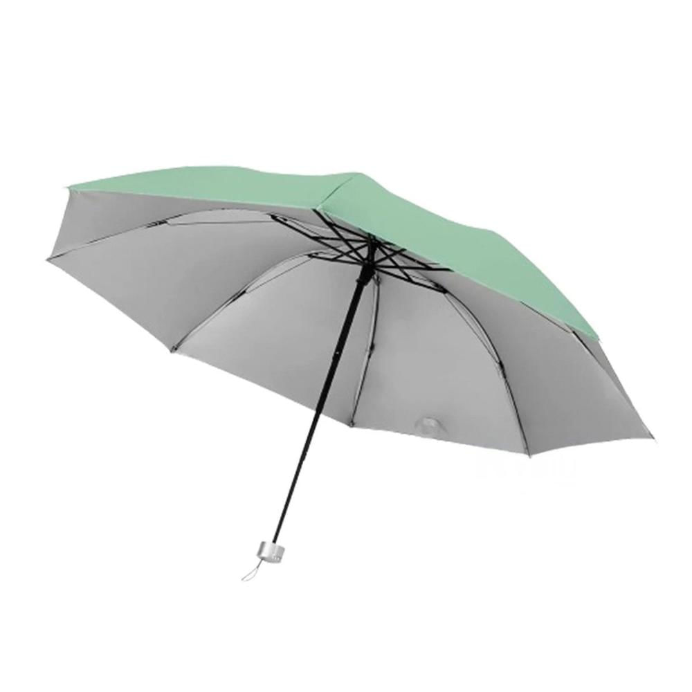 Quitasol Plegable Portatil para Sol y Lluvia en Cartera Color Verde Agua Y+Regalo Sticker