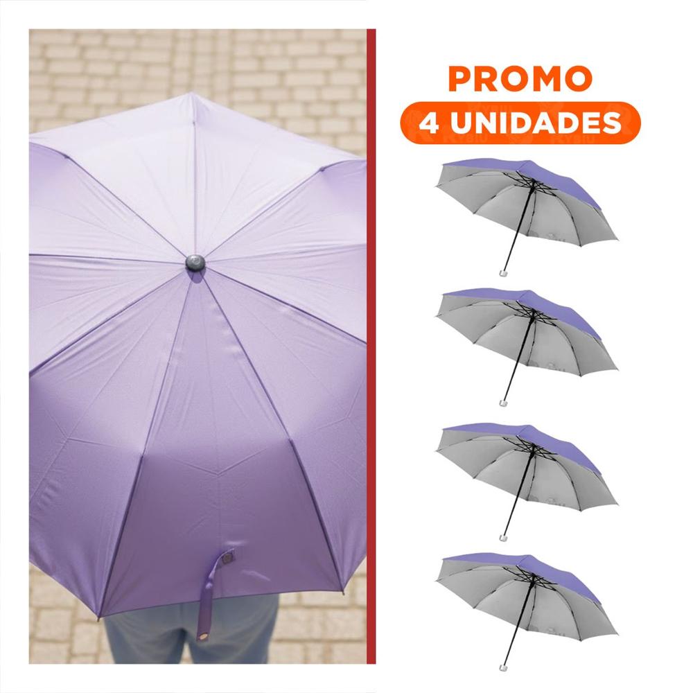 Pack4 Cubresol Plegable Portatil para Bolsillo Compacto Color Morado