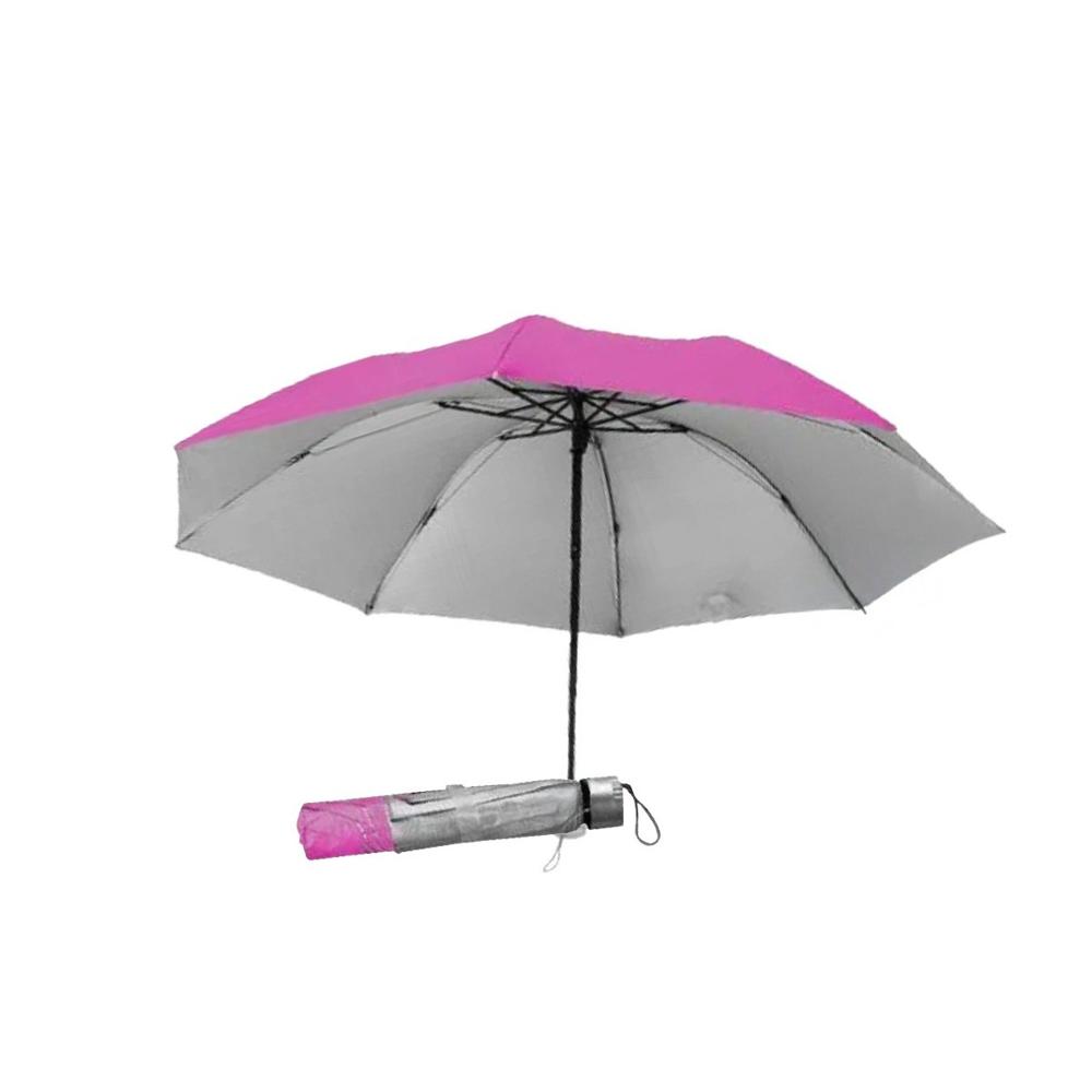 Quitasol Plegable Portatil para Sol en Cartera o Bolsillo Color Fucsia Y+Regalo Sticker