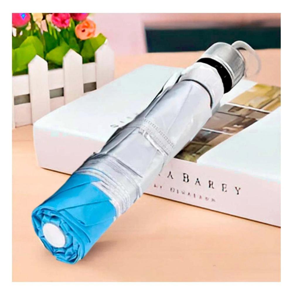 Sombrilla Plegable Portatil en Cartera o Bolsillo para Uso Diario Color Celeste