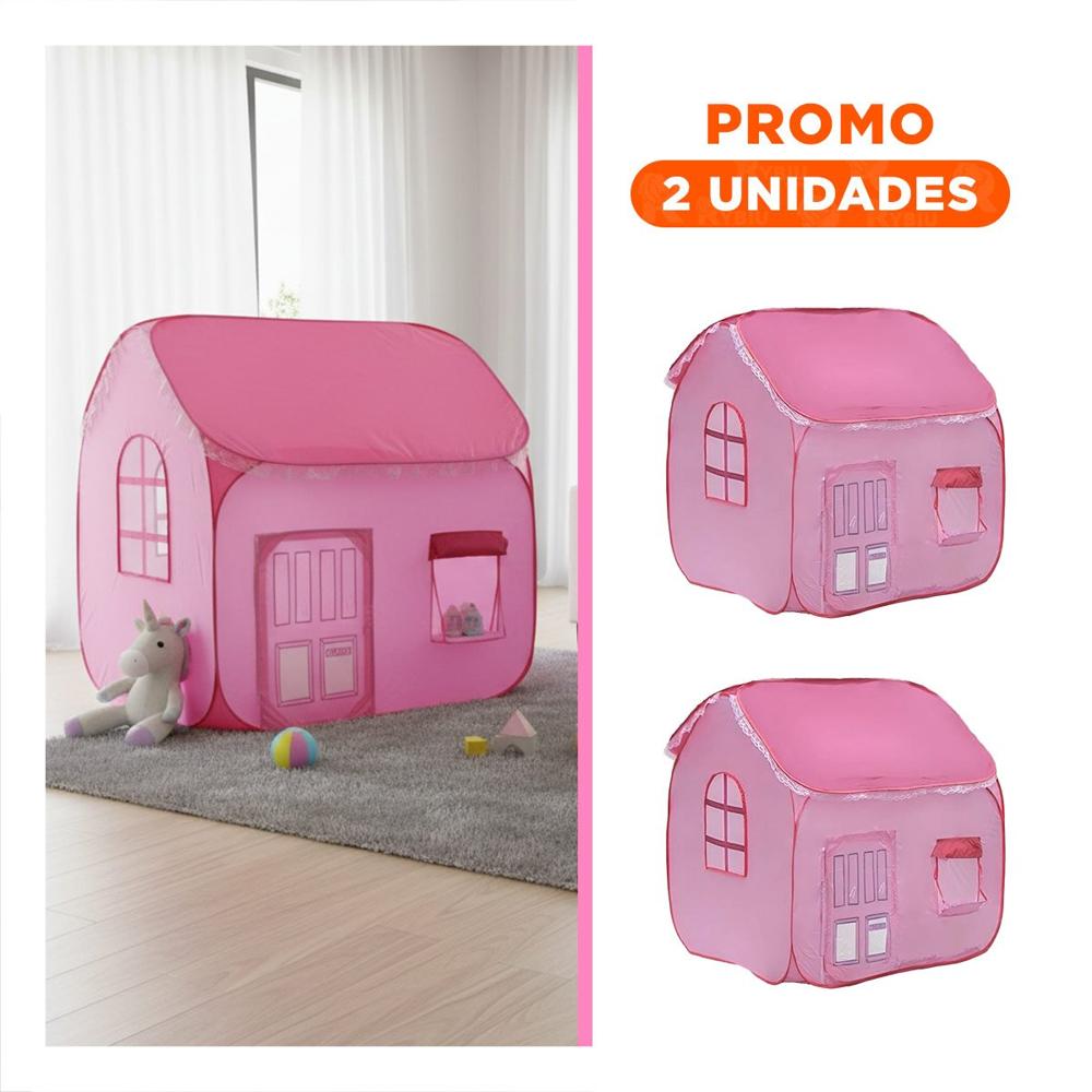 Pack2 Vivienda de Tela Rosado 104 x 92 x 92 para Niñas con Ganas de Moda