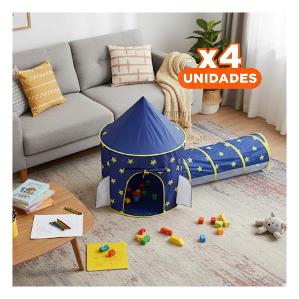 Pack4 Vivienda de Calidad Superior de 2 Piezas Azul para Infancia Y+Papel Regalo