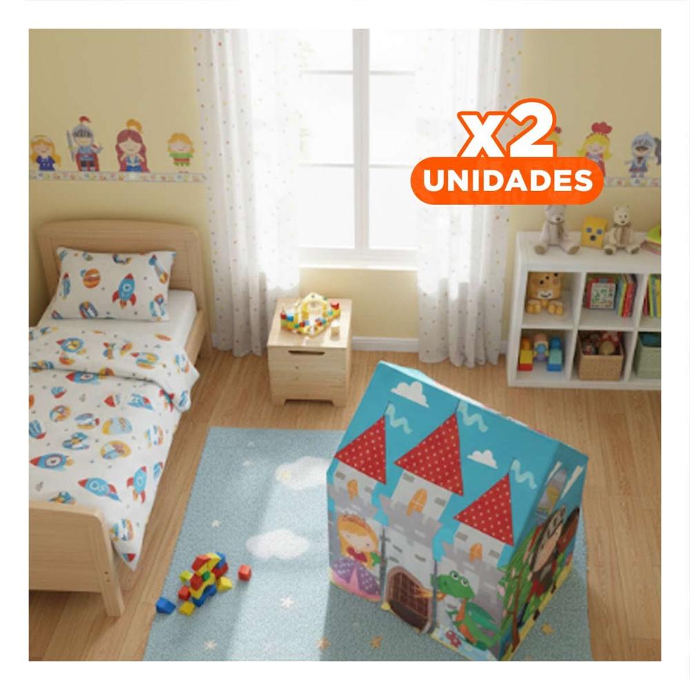 Pack2 Vivienda de Diseño Colorido para Decorar el Cuarto de Juegos Y+Papel Regalo