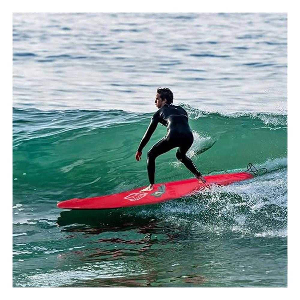Tabla Surf Longboard para Ninos con Diseno Rojo y Superficie Resistente