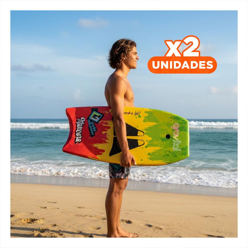Pack2 Equipo Bodyboard 42 Pulgadas Multicolor para Olas con Diseño Funcional